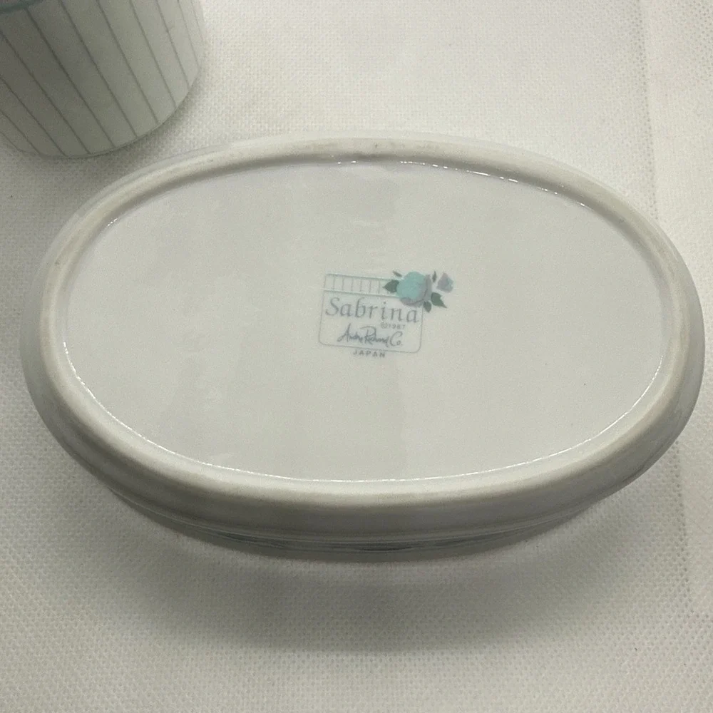 Sabrina By Andre Richard Co. Japanese VTG 80's Set Soap Dish, Tumbler